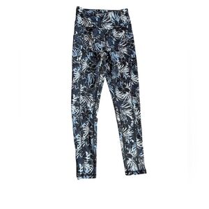 DKNY, Blue Leaf Print Leggings, Size Xs